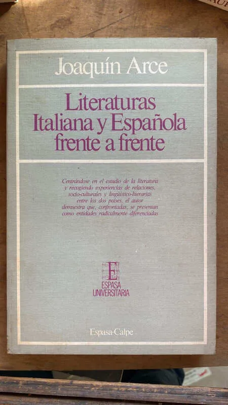 Literaturas Italiana Y Española Frente A Frente - Arce (ff4)