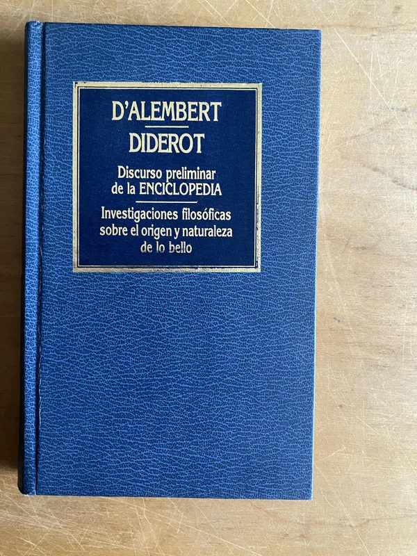 Tapa de Discurso preliminar de la enciclopedia - D'alembert (3a3)