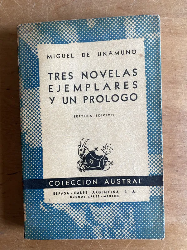 Tapa de Tres novelas ejemplares y un prologo - De Unamuno (3a5)