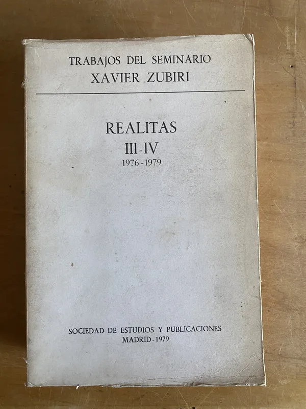 Tapa de Realitas III-IV 1976–1979 - Zubiri, Xavier (3g4)