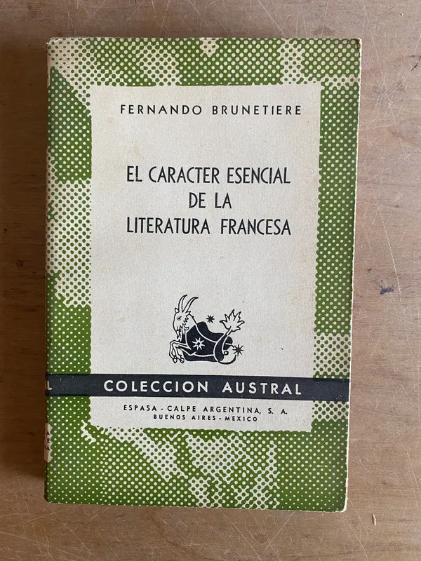 Tapa de El caracter esencial de la literatura - Brunetiere (3g5)