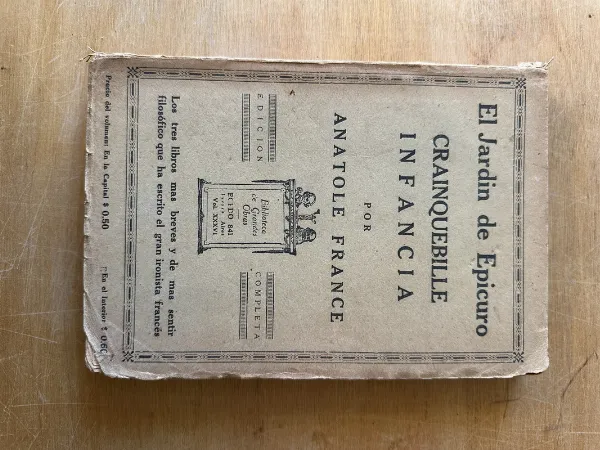 Tapa de El Jardin de Epicuro. Crainquebille infancia - France (3i2)