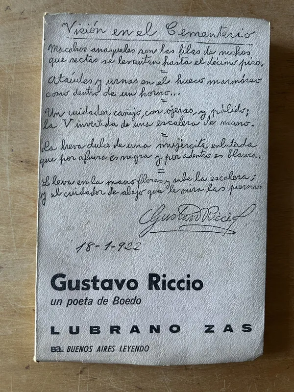 Gustavo Riccio un poeta de Boedo - Zaz, Lubrano (3i4)
