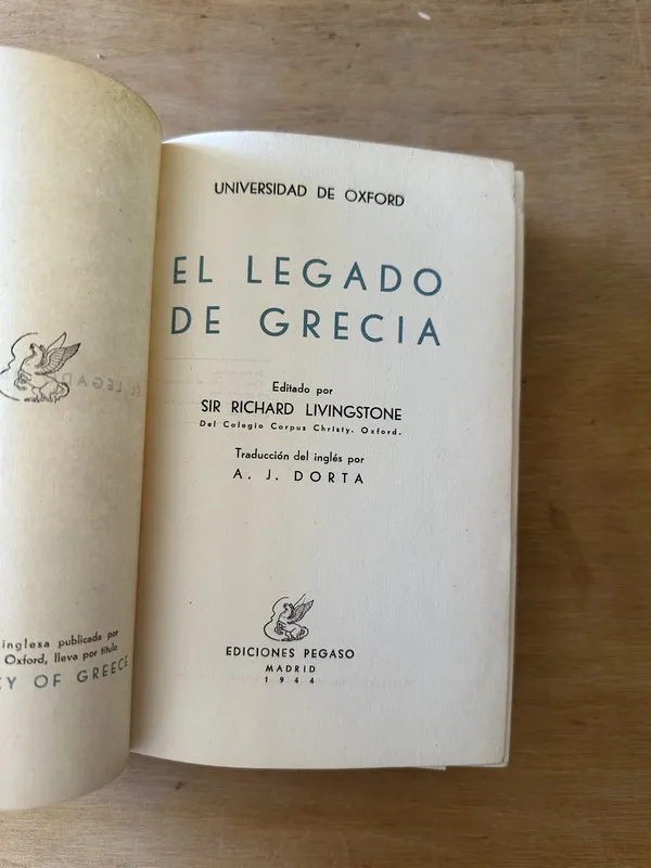 Tapa de El legado de Grecia - Livingstone, Richard (3i7)