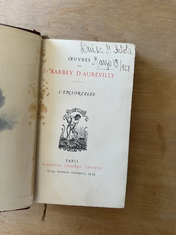 Tapa de L'Ensorcelee - D'Aurevilly, Barbey (3i7)