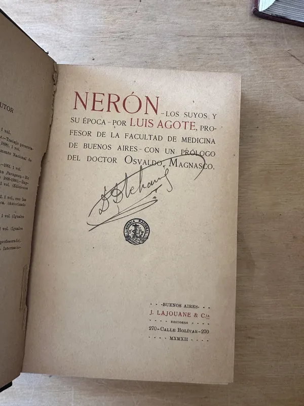 Tapa de Neron. Los suyos y su epoca - Agote, Luis (3i7)