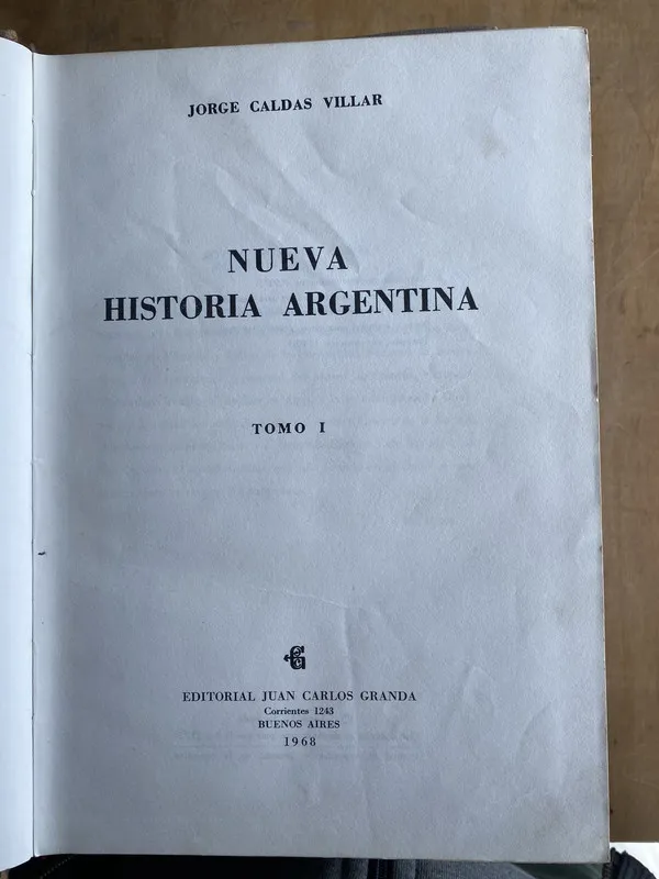 Tapa de Nueva historia argentina - Caldas Villar, Jorge (d0)