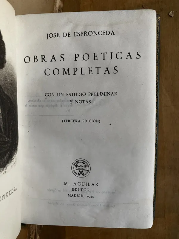 Tapa de Obras poeticas completas - De Espronceda, Jose (n5)