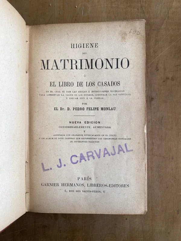 Higiene del matrimonio o el libro de los casados- Monlau(n7