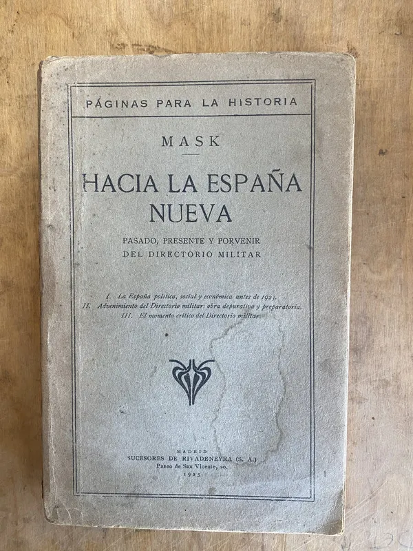 Tapa de Hacia la España Nueva - Mask, (d4)