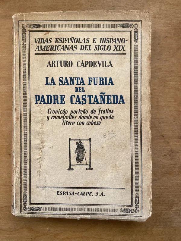 Tapa de La santa furia del padre Castañeda- Capdevila, Arturo (PYO4