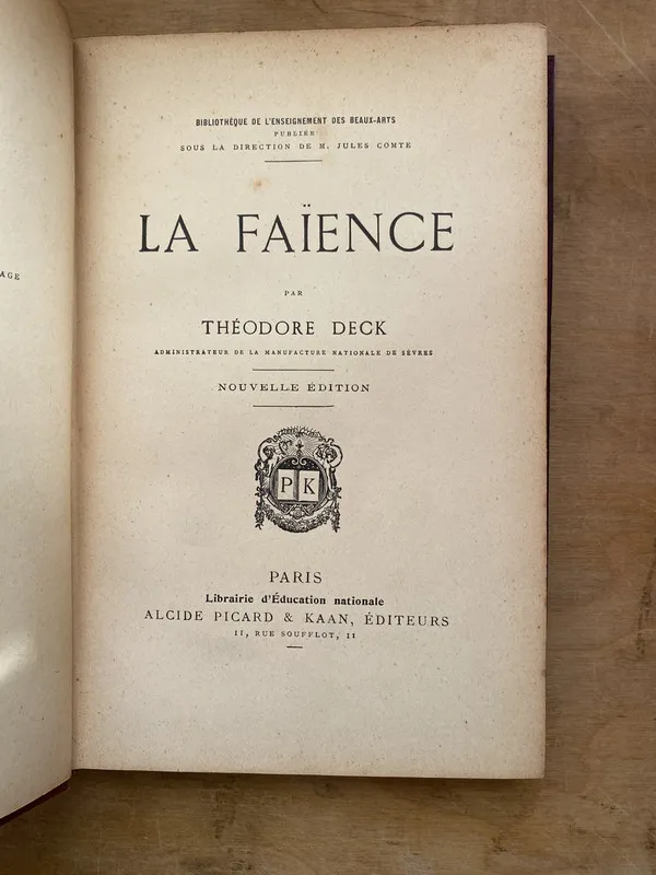 La faïence - Deck, theodore (PYO4)