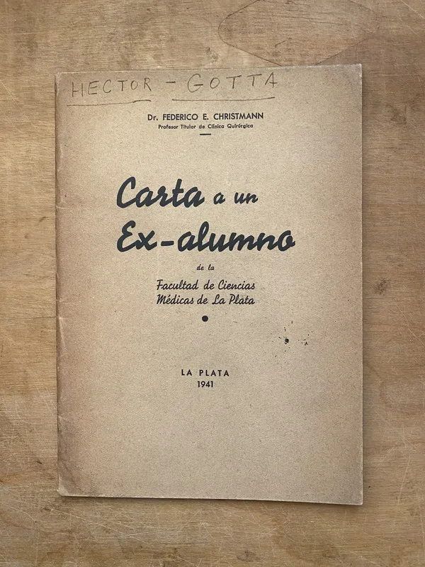 Carta a un ex-alumno de la facultad de Ci- Christmann (PYO4