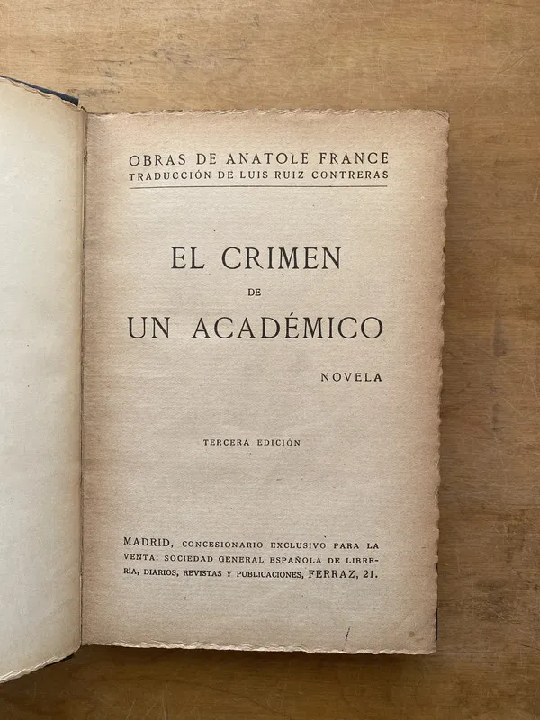 Tapa de El crimen de un academico - France, Anatole (PYO3)