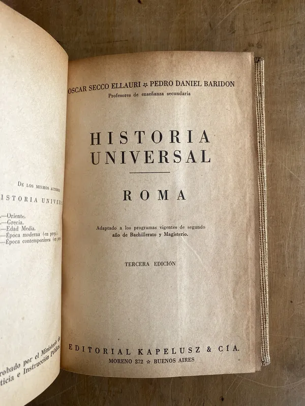 Historia Universal: Roma - Secco Ellauri; Baridonl (PYO2)