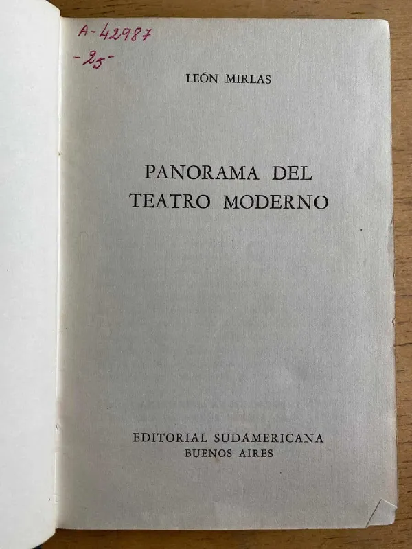 Panorama Del Teatro Moderno - Mirlas, Leon (g1)