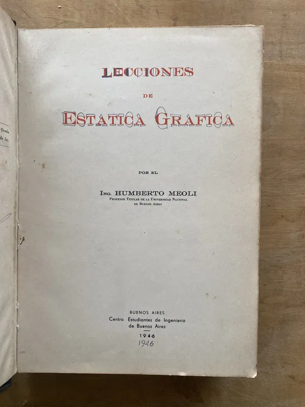 Lecciones de estatica grafica - Meoli, Humberto (l7)