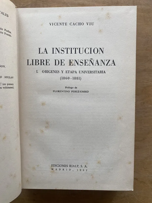 La institucion libre de enseñanza- Cacho Viu, Vicente (l7)