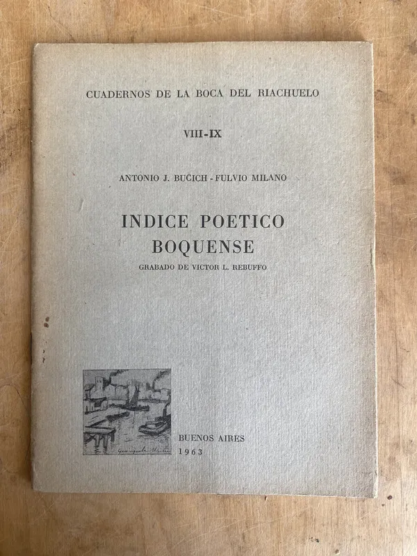 Indice poetico boquense - Bucich; Milano (JJ4)