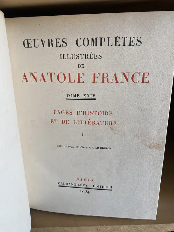 Oeuvres completes illustrees de Anatole France- France (3m0