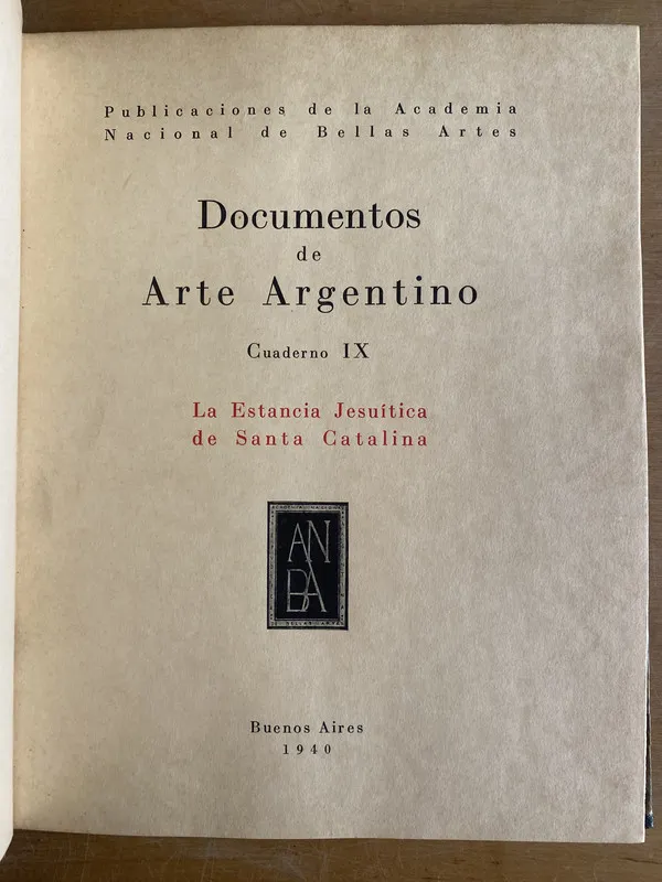 Tapa de La estancia jesuitica de Santa Catalina- Documentos de (2v0