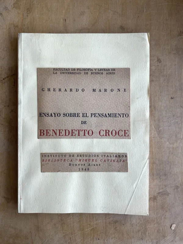 Ensayo sobre el pensamiento de Benedetto Croce- Marone (ii2