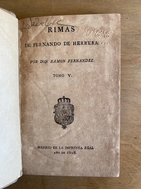 Tapa de Rimas de Fernando de Herrera - Fernandez, Ramon (3m3)