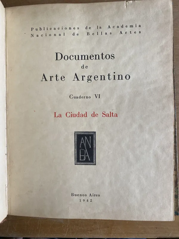 Tapa de La ciudad de salta - Documentos de Arte argentino VIII (2v0