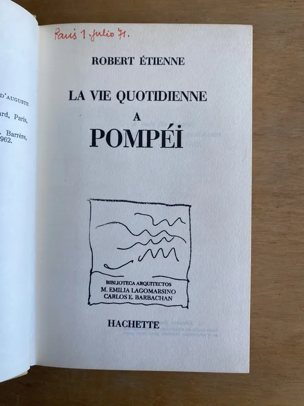 Tapa de La vie quotidienne a Pompei - etienne, Robert (3m1)