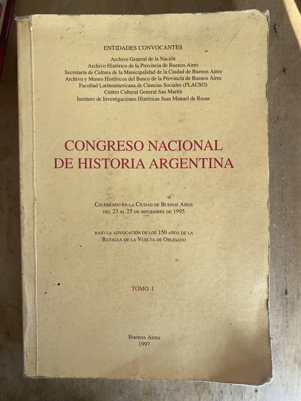 Tapa de Congreso Nacional de historia Argentina. Tomo I - (L6)