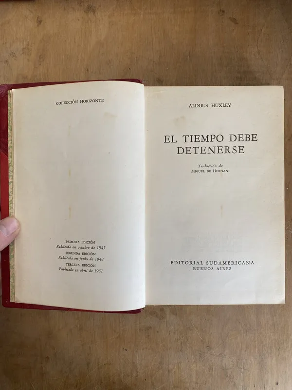 Tapa de El tiempo debe detenerse - Huxley, Aldous (L6)