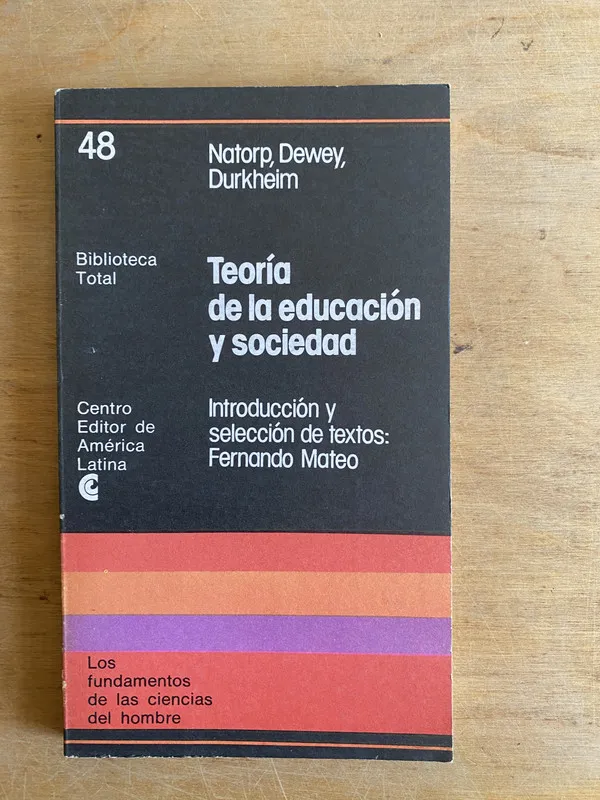 Tapa de Teoria de la educacion y sociedad- Natorp; Dewey (2cf)