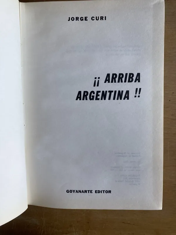 Tapa de ¡¡Arriba Argentina!! - Curi, Jorge (2v7)