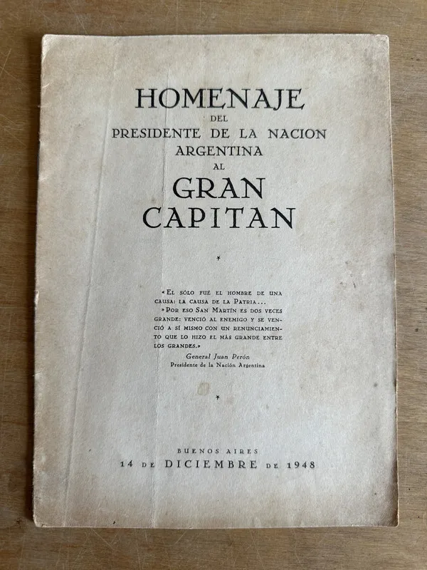 Tapa de Homenaje al Gran Capitan - Peron Juan (2p6)