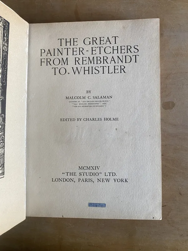 The Great Painter Etchers From Rembrandt to - Salaman (2u0)