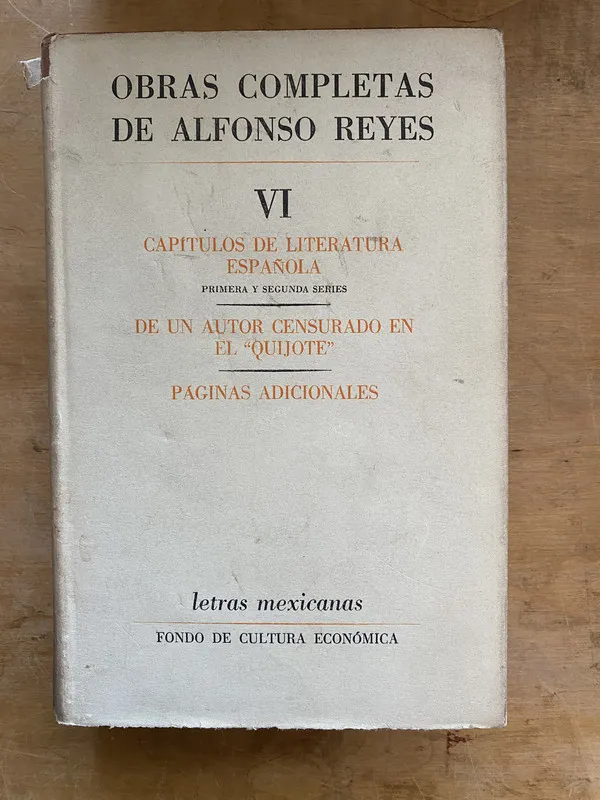 Tapa de Obras completas VI Capitulos de literatura espa- Reyes (bb1