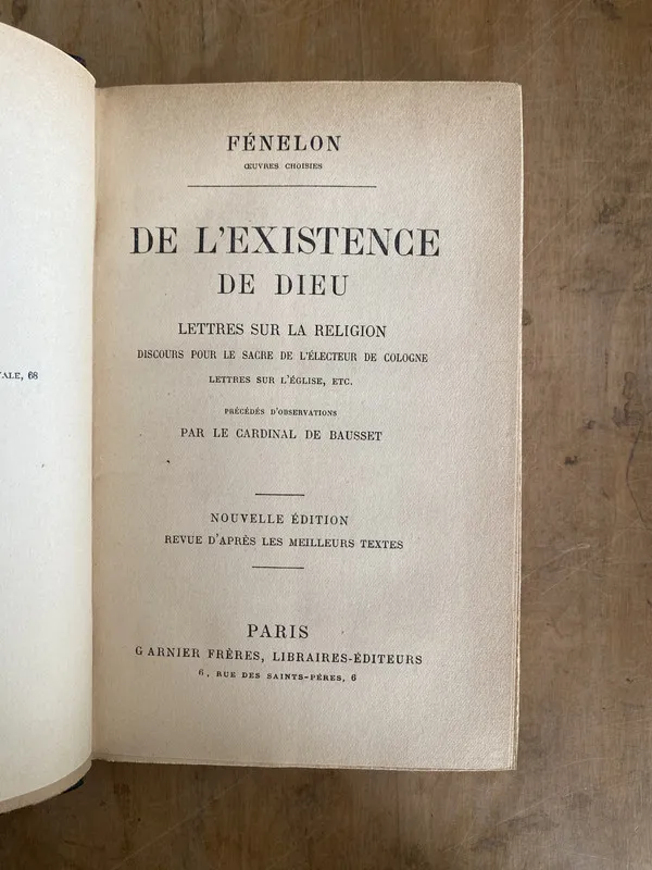 Tapa de De l'existence de dieu - Fenelon (zz2)