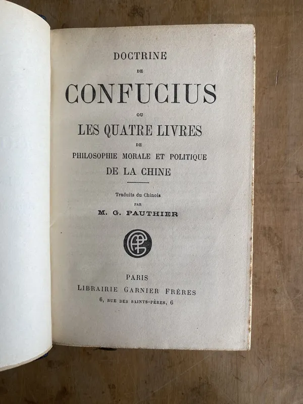 Tapa de Doctrine de Confucius ou les quatre livres d- Confucio (zz2