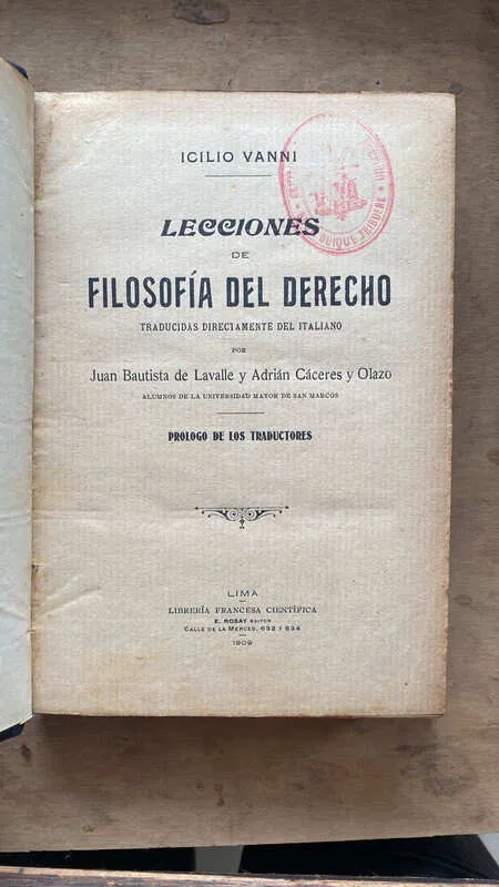 Lecciones De Filosofia Del Derecho - Vanni, Icilio (s5)