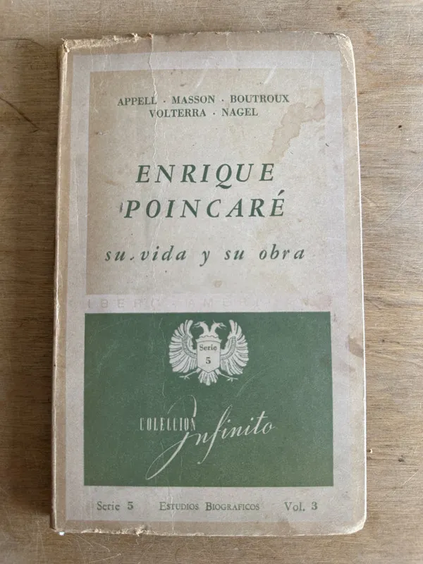 Tapa de Enrique Poincare: su vida su obra - Appell; Masson (2t7)