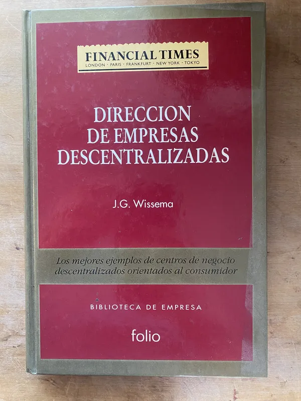 Tapa de Direccion de empresas descentralizadas - Wissema (zz6)