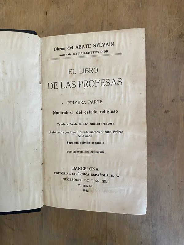 Tapa de El libro de las profesas - Abate Sylvain (v2)
