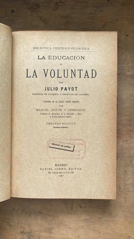 La Educacion De La Voluntad - Payot, Julio (gg5)
