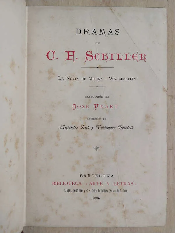 La Novia De Mesina. Wallenstein - Schiller, Dramas (S1)