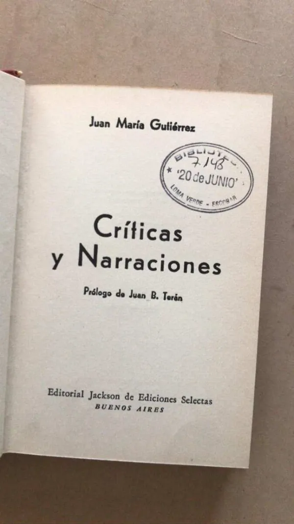 Criticas Y Narraciones - Gutierrez, Juan Maria (v3)