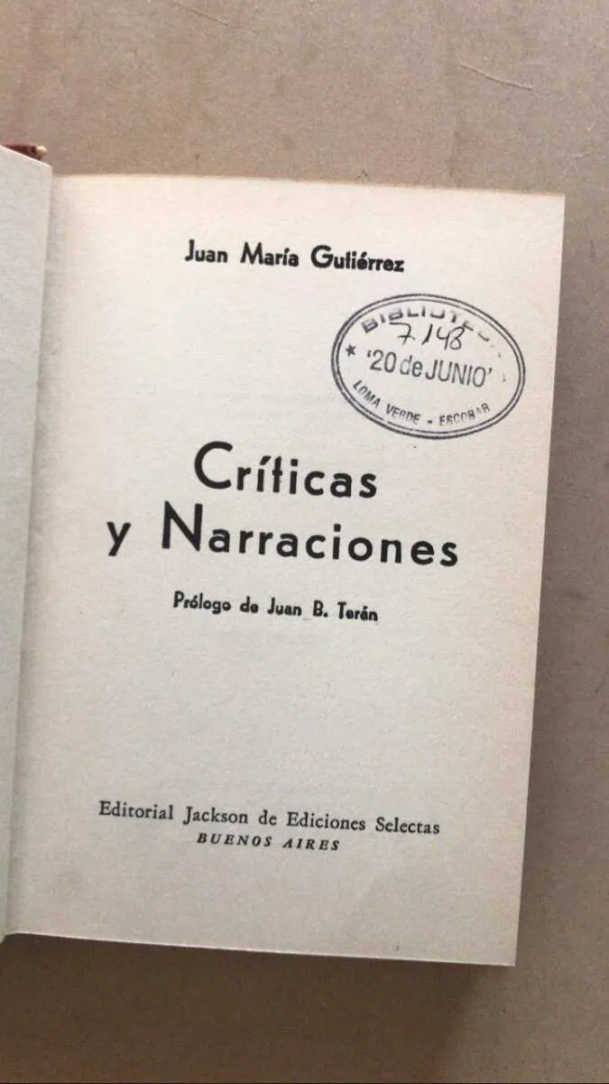 Criticas Y Narraciones - Gutierrez, Juan Maria (v3)