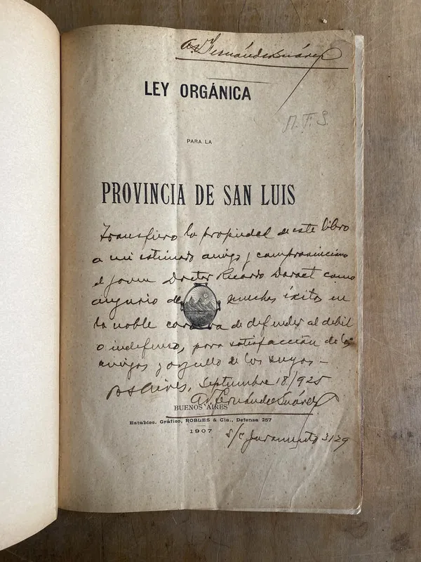Ley Organica para la provincia de San Luis (r5)