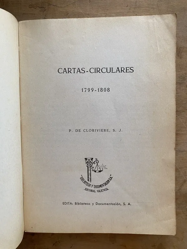 Cartas circulares (1799-1808) - De Cloriviere S. J P (a6)
