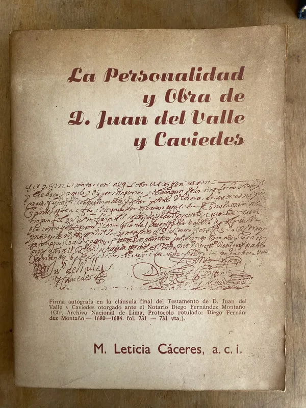 La personalidad y obra de D. Juan del Valle y – Caceres (L4