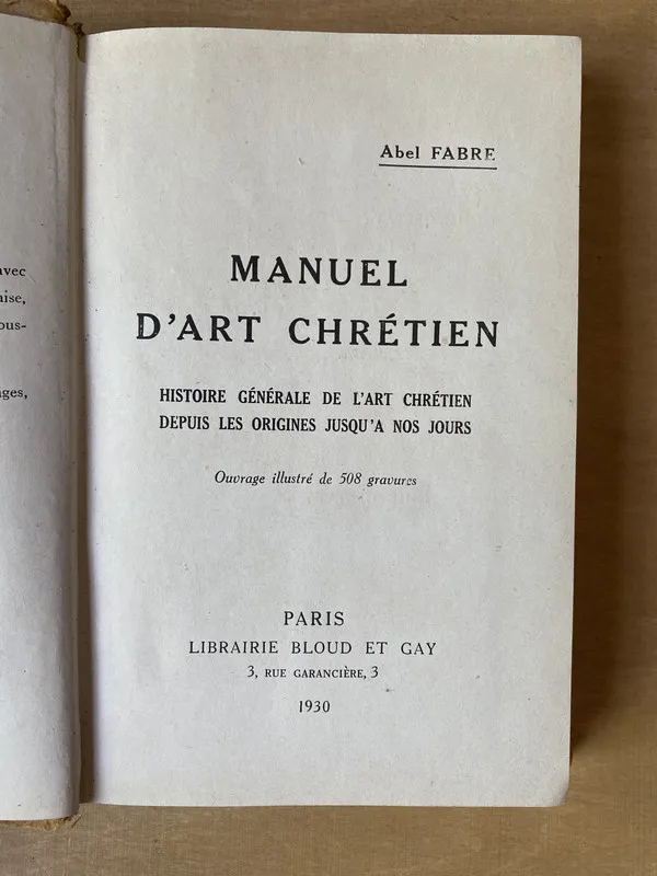 Manuel D'art Chretien - Fabre (2m7)